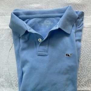 Vineyard Vines Boys Light Blue Edgartown Pique Knit Polo Size Medium (12-14)